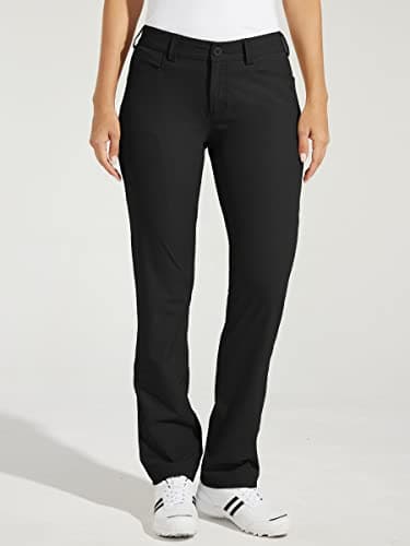 Willit Women's Golf Pants Hiking Pants Quick Dry Lightweight Outdoor Casual Pants with Pockets Water Resistant Black 12 - Image 3