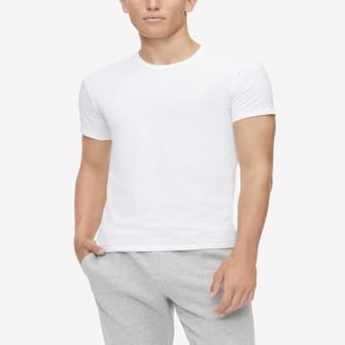Calvin Klein Men's Cotton Stretch Undershirt Packs, 3 White-Crewneck, Medium - Image 2