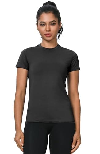NebuKinex 5-Pack Women's Compression Shirts Short Sleeve Workout Tops Athletic Baselayer Quick Dry Gym Yoga Running T-Shirt Medium - Image 2