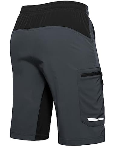 Ally Men's Mountain Bike Shorts 4D Padded Lightweight Loose-fit with Zipper Pockets for Biking Cycling Bicycle Riding Biker (Attached-pad DK Grey, X-Large) - Image 8