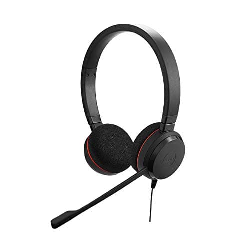 Jabra Evolve 20 Microsoft Lync Stereo Headset, Black - Image 1