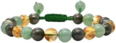 Amazing Gemstone Money Wealth Success Bracelet - Pyrite Green Aventurine Citrine Bracelet Set for Healing Calming Anxiety Stress Relief Gifts Pulseras Para Hombres Mujer Stocking Stuffer (Adjustable - Image 2