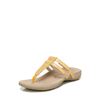 Vionic Women's Rest Elvia Toe Post Slide Sandal- Supportive Ladies Flip Flop Sandals That Include Three-Zone Comfort with Orthotic Insole Arch Support, Marigold 9.5 Medium - Image 1