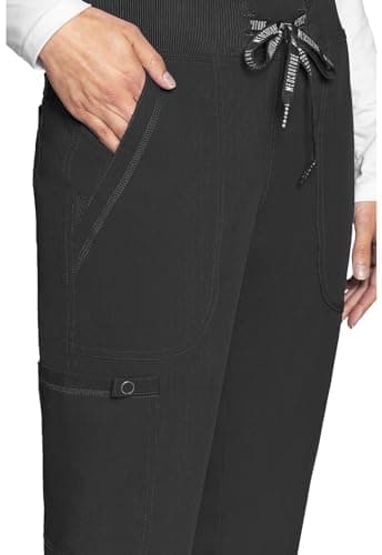Med Couture Scrub Pants for Women Jogger Pant with 5 Pockets, Lightweight, Ultra Soft, 2-Way Stretch Fabric - MC7710, M, Black - Image 2