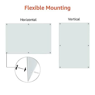 Amazon Basics Glass Dry-Erase Board, Magnetic Frameless Whiteboard, 72W" x 48H", Magnetic White - Image 3