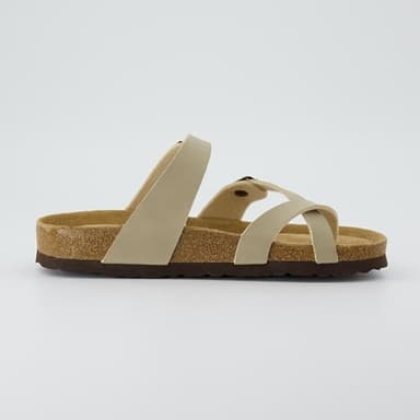 CUSHIONAIRE Luna Crossover Toe Strap Womens Sandals – Cork Footbed Slides with Adjustable Straps, Summer Sandals for Women 2025, STONE 9 - Image 9