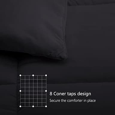 TEXARTIST Premium 2100 Series Queen Comforter All Season Breathable Black Comforter Soft 4D Spiral Fiber Quilted Down Alternative Duvet Insert with Corner Tabs Luxury Hotel Style (88"x88") - Image 6