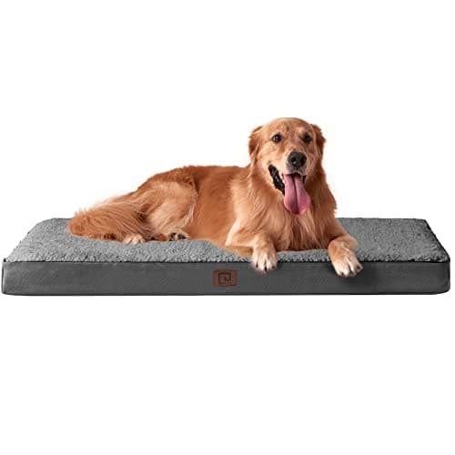 EHEYCIGA Orthopedic XL Dog Beds for Extra Large Dogs with Removable Washable Cover for Crate, Grey, 41x27 - Image 1