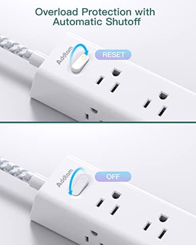 Surge Protector Power Strip - 10 FT Extension Cord, Power Strip with 12 Widely AC Outlet 3 USB, Flat Plug, Wall Mount Overload Protection, 1050J, Desk Charging Station for Home Office, ETL Listed - Image 6