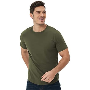 netdraw Men's Ultra-Soft Bamboo Viscose T-Shirt, Curved Hem Lightweight Cooling Cotton Blend Casual Tee, Black/Olive/Navy, X-Large - Image 4