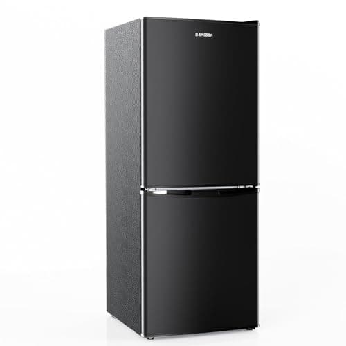 BANGSON 4.0 Cu.Ft Small Refrigerator with Freezer, Small Fridge with Bottom Freezer, for Apartment, Bedroom, Dorm, and Office, Double Door, Black - Image 1