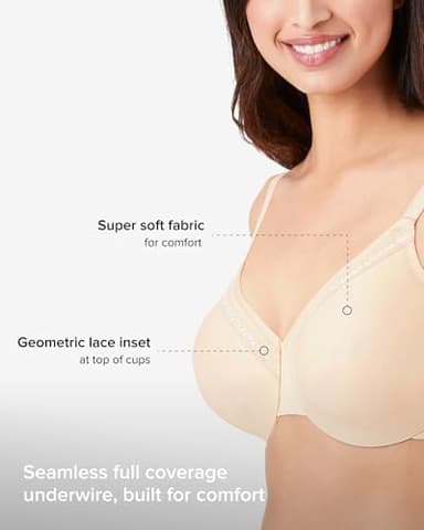 Wacoal Women's Perfect Primer Unlined Full Coverage Underwire Bra, 855213 - Image 3