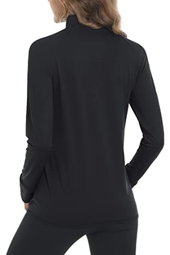 MAGCOMSEN Women's UPF 50+ Lightweight Athletic Jacket Sun Protection Full Zip Long Sleeve Shirts Hiking Outdoor Pockets Black XL - Image 3