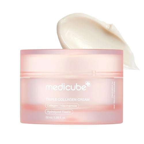 medicube Triple Collagen Cream - Hydrating & Firming Moisturizer with Hyaluronic Acid, Premium Elastin, Shea Butter - Wrinkle Care & Boosts Elasticity - Korean Skincare, 1.69 oz - Image 1
