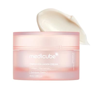 medicube Triple Collagen Cream - Hydrating & Firming Moisturizer with Hyaluronic Acid, Premium Elastin, Shea Butter - Wrinkle Care & Boosts Elasticity - Korean Skincare, 1.69 oz - Image 1