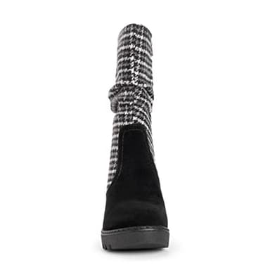 MUK LUKS Women's Vermont Stowe Boots, Houndstooth Black, 7.5 - Image 2