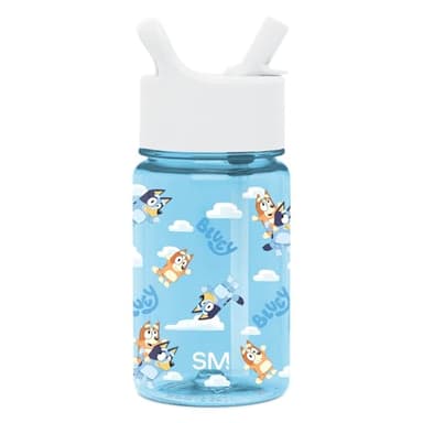 Simple Modern Bluey Kids Water Bottle Plastic BPA-Free Tritan Cup with Leak Proof Straw Lid | Reusable and Durable for Toddlers, Girls and Boys | Summit Collection | 12oz, Sky - Image 1