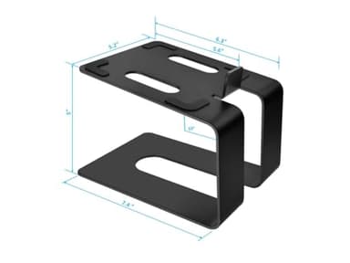 Monoprice Tilted Metal Desktop Bookshelf Speaker Stands Risers Pair with Vibration Absorption Pads, Supports up to 33lbs with 10° of Tilt, Perfect for Most Fit Bookshelf Speakers and Studio Monitors - Image 4