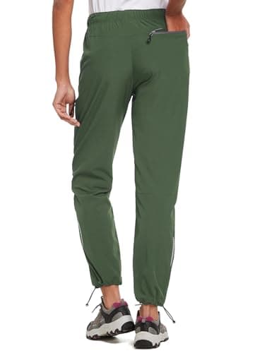 baleaf Travel Pants Women Hiking Long Tall Lightweight Quick Dry Water Resistant Cargo Pants 31'' Army Green Size M - Image 3