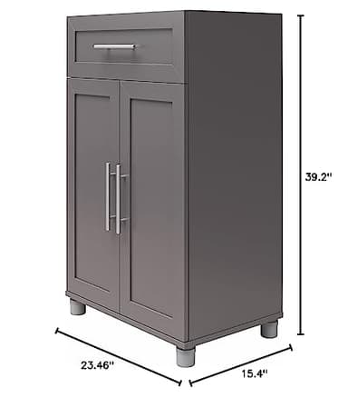 SystemBuild Evolution Camberly Framed Storage Cabinet, 2 Door/1 Drawer, Graphite Gray - Image 2