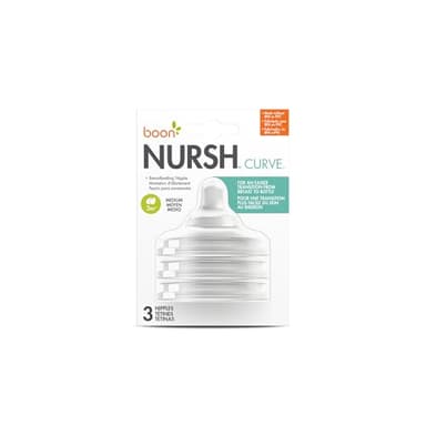Boon Nursh Curve Silicone Baby Bottle Nipples - Platinum Food-Safe Silicone Bottle Nipples – Medium Flow Nipples for Baby Bottles - Baby Bottle-Feeding Supplies - 3 Count - Image 7
