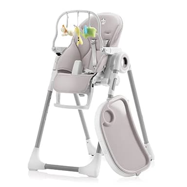 Sweety Fox Baby High Chair Adjustable to 7 Different Heights - Grey Baby Chair - Silla para Comer de Bebe - Foldable High Chairs for Babies and Toddlers - Image 1
