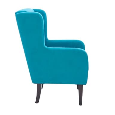 Powell Glenn Teal Wingbacked Accent Chair with Quilted Seat - Image 6