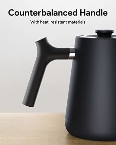 Gooseneck Electric Tea Kettle Pour-Over Kettle for Coffee, with 5 Variable Presets, 100% Stainless Steel Inner, with Keep Warm and Mute Function 0.8L, 1000W Quick Heating, Matte Black - Image 5