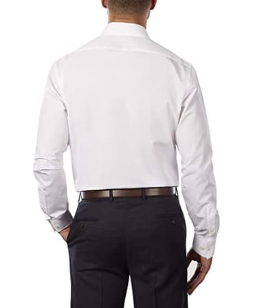 Van Heusen Men's Dress Shirt Fitted Poplin Solid, White, 15" Neck 32"-33" Sleeve - Image 2