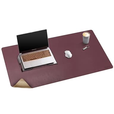 Mydours Dual-Sided Desk Pad, 40" x 20"Large Mouse mats Cork & PU Leather for Office and Home Work, Waterproof Desk Mats on The Top of Desks (Burgundy) - Image 1