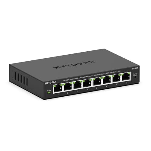 NETGEAR 8-Port Gigabit Ethernet Easy Smart Managed Essentials Switch (GS308E) - Desktop or Wall Mount, Home Network Hub, Office Ethernet Splitter, Silent Operation - Image 1