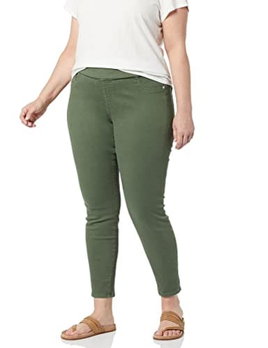 Amazon Essentials Women's Mid-Rise Stretch Pull-On Jegging - Discontinued Colors, Dark Green, 2 - Image 4