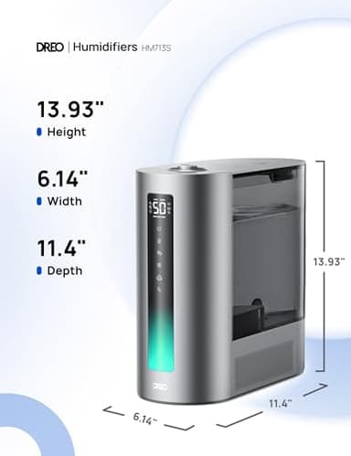 Dreo 6L Humidifiers for Bedroom, Smart Warm & Cool Mist for Large Room, 60Hr Quiet Runtime for Baby, Plant, Humidity Sensor, Indicator Light, 12H Timer, Google/Alexa, HM713S - Image 8