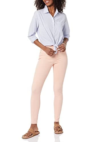Amazon Essentials Women's Mid-Rise Stretch Pull-On Jegging - Discontinued Colors, Coral Pink, 2 Short - Image 3
