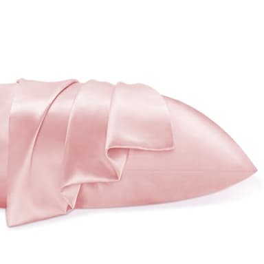 BEDELITE Satin Pillowcase for Hair and Skin, Super Soft and Cooling Similar to Silk Pillow Cases 2 Pack with Envelope Closure, Gift for Women Men(20"x26" Standard Size, Pink) - Image 9