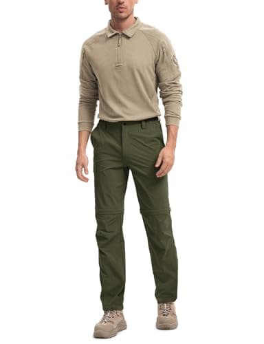 Moosehill Men's-Hiking-Pants Convertible Quick-Dry Water-Resistant Lightweight Zip-Off Outdoor for Hunting, Fishing, Safari with 5 Deep Pockets (Army Green, 34W*30L) - Image 2