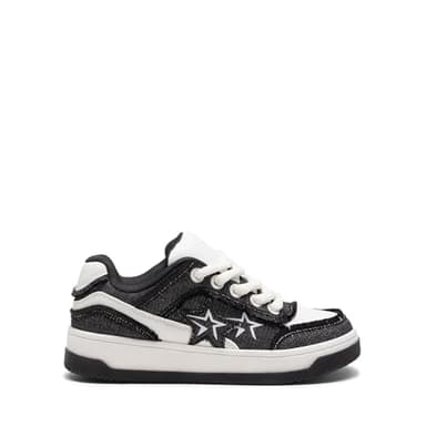 DREAM PAIRS Women's Sneakers Walking Lace-Up Comfortable Casual Rube Flat Low-Top Fashion Sneakers Shoes.,Size 9,Black,SDFN2437W - Image 4