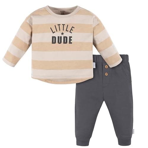 Gerber Baby Boys' Jogger Set, Little Dude, 3-6 Months - Image 1