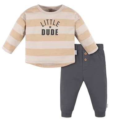 Gerber Baby Boys' Jogger Set, Little Dude, 3-6 Months - Image 1