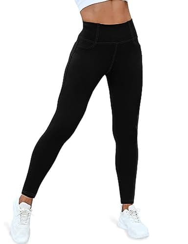 VOOVEEYA Curvy Womens Leggings, High Waisted Yoga Pants with Back Pockets, Tummy Control - Buttery Soft - Stretchy(Tall-Solid Black 2XL) - Image 2