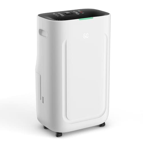 5000Sq.Ft Dehumidifier 50-80 pint for Basement and Home with Drain Hose and 1.71 Gal Water Tank, Humidity Control, 24H-Timer, Auto Defrost - Image 1