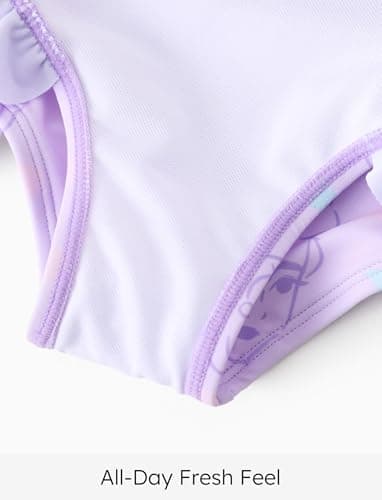Disney Frozen Elsa Two Piece Tankini Swimsuit Toddler Girl Long Sleeve Summer Rashguard Bathing Suit UPF50+Beach Pool Ruffle Swimwear Holiday Swimming Suit Little Kid Swim Suits Purple Size 3 Years - Image 4