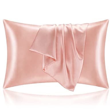 BEDELITE Satin Pillowcase for Hair and Skin, Super Soft and Cooling Similar to Silk Pillow Cases 2 Pack with Envelope Closure, Gift for Women Men(20"x26" Standard Size, Coral) - Image 1