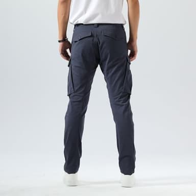 Plaid&Plain Men's and Women's Pacific Blue Cargo Pants - Slim Fit, 3D Shape, Articulated Knees, Stretchy Fabric C804 Pacific Blue 34WX30L - Image 5