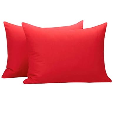 NTBAY Zippered Toddler Pillowcases Set of 2, 100% Brushed Microfiber 13x18 Pillowcases, Super Soft and Cozy Travel Kids Nursery Pillow Cases, 13x18 Inches, Red - Image 1