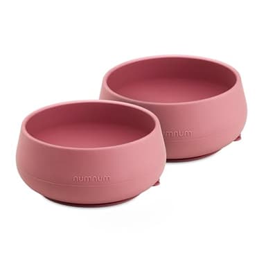 NumNum Suction Bowls for Babies & Toddlers, Extra Strong Non-Slip Suction, 100% Food-Grade Silicone, BPA-Free, Microwave & Dishwasher Safe, Baby-Led Weaning Bowls for 4+ Months, 2-Pack Mauve - Image 1