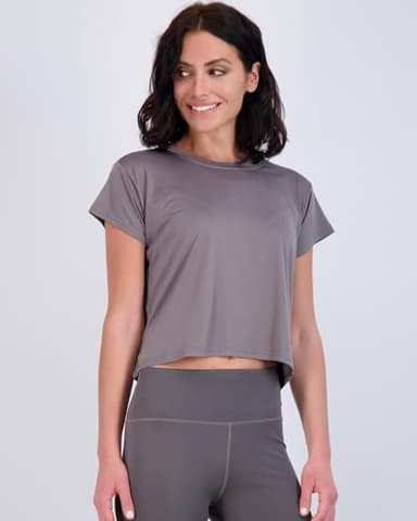 Real Essentials 5 Pack: Women's Dry Fit Crop Top - Short Sleeve Crew Neck Stretch Athletic Tee (Available in Plus Size)- Set 1, 3X - Image 2