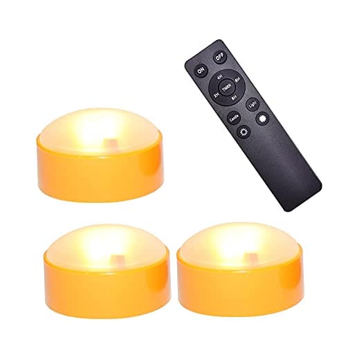 CANDLE CHOICE Halloween Pumpkin LED Lights with Remote and Timer Bright Flickering Battery Operated Jack-O-Lantern Electric Flameless Candles for Halloween Decorations Pumpkin Decor 3 Pack Orange - Image 1