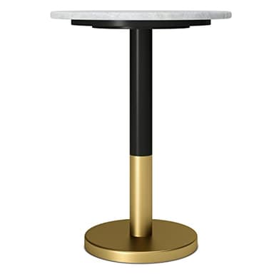 SIMPLIHOME Evans 16-inch Wide End Table in White Genuine Marble and Black/Gold Iron, Modern Round Accent Table for Living Room, Bedroom, or Entryway - Image 5