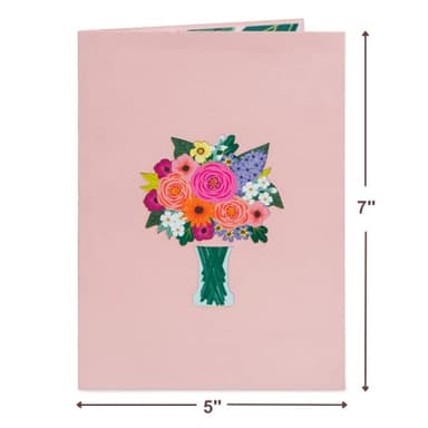 Paper Love 3D Floral Arrangement Pop Up Card, Gift for Birthday, Wedding, Anniversary, Thank You, Get Well, All Occasion or Just Because - 5" x 7" Cover - Includes Envelope and Note Tag - Image 2